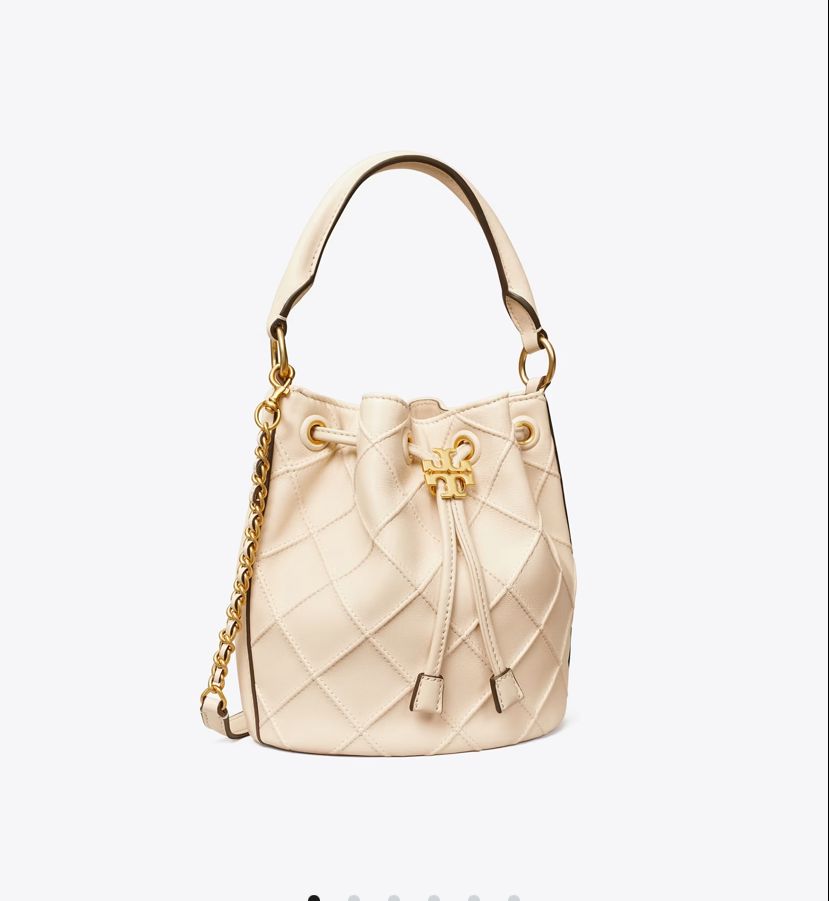 Tory Burch Small Fleming Bucket Bag New Cream