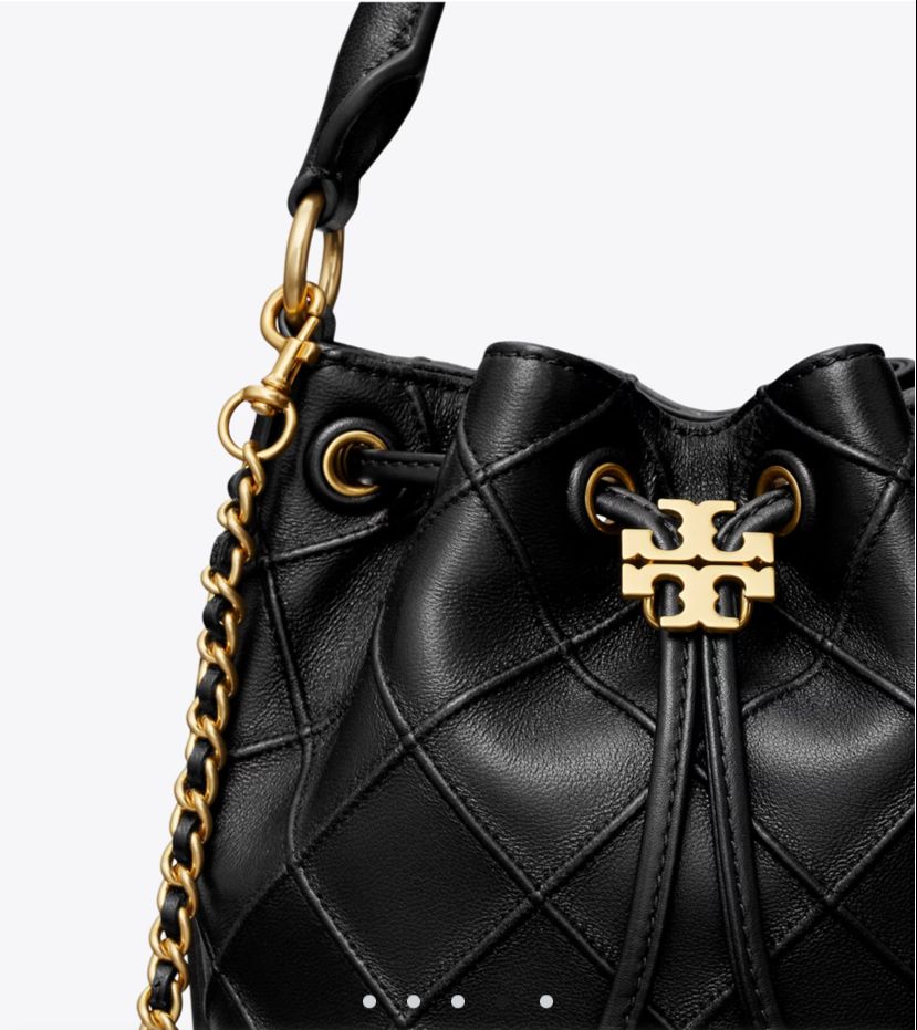 Tory Burch Small Fleming Bucket Bag Black