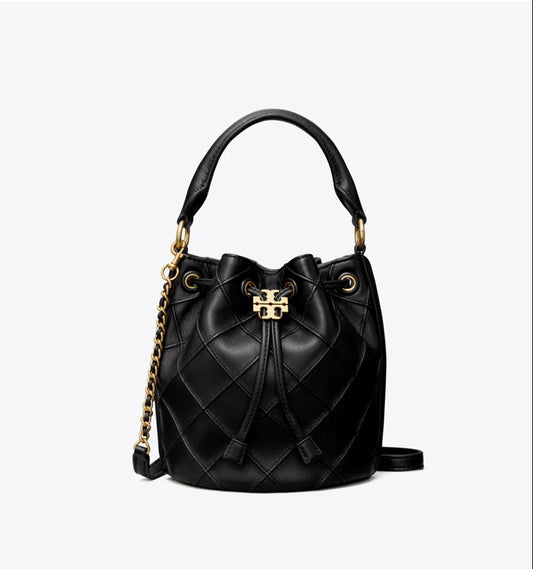 Tory Burch Small Fleming Bucket Bag Black