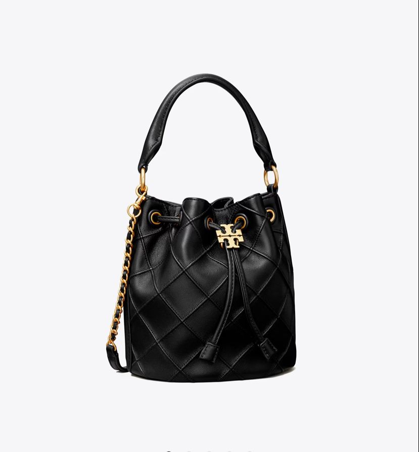 Tory Burch Small Fleming Bucket Bag Black