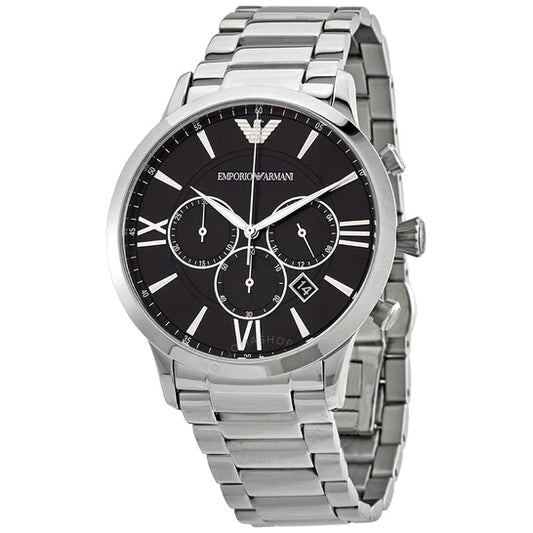 Emporio Armani Men’s Chronograph Stainless Steel Black Dial 44mm Watch AR11208