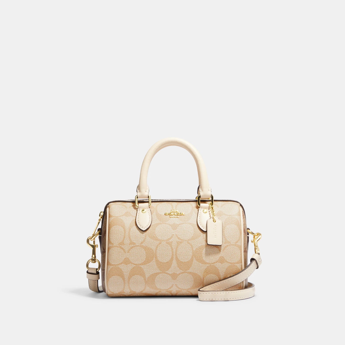 Coach Mini Rowan Satchel In Blocked Signature Canvas