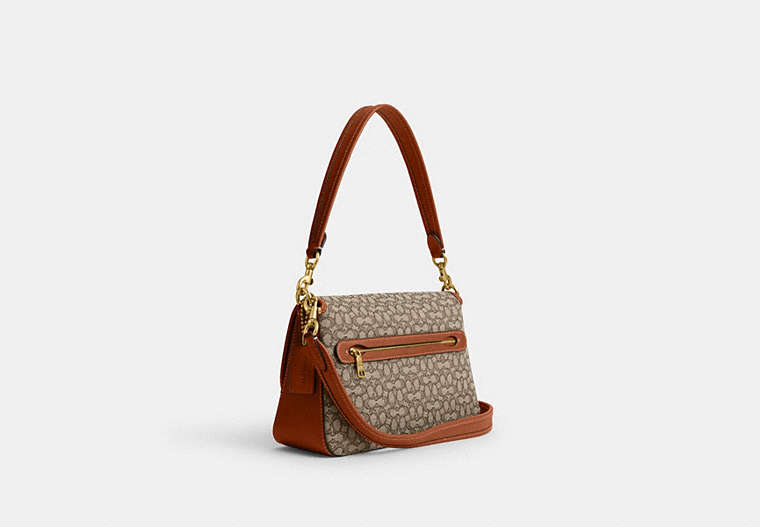 Caoch Soft Tabby Shoulder Bag In Micro Signature Jacquard