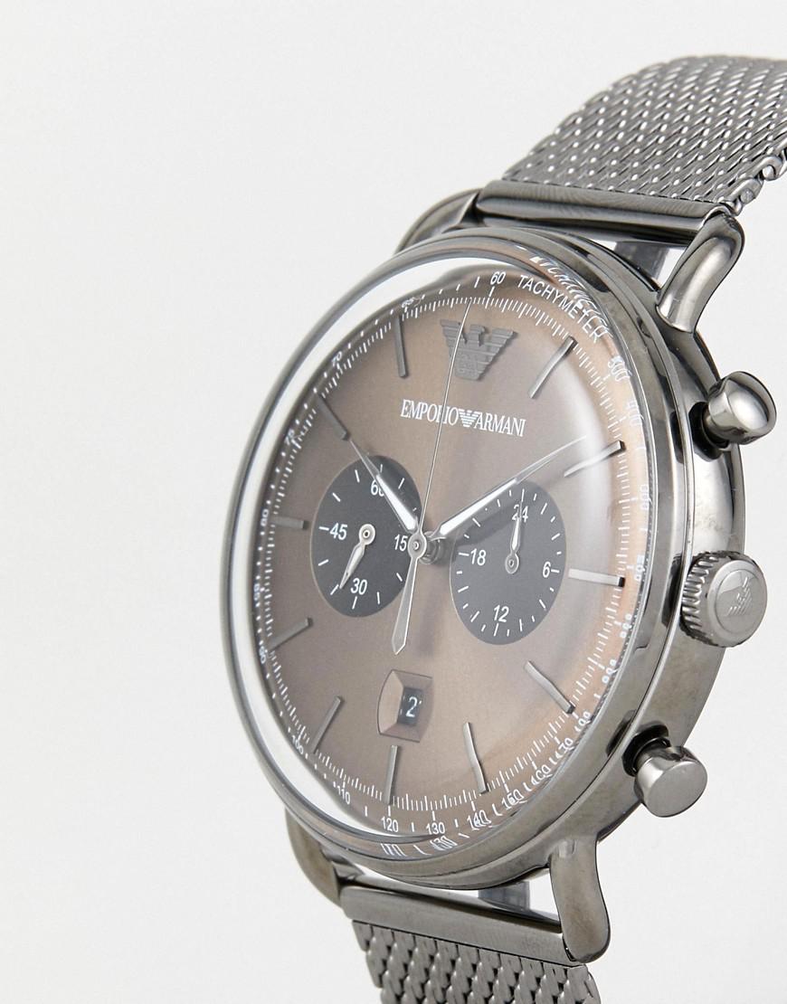 Emporio Armani Men’s Quartz Chronograph Stainless Steel Brown Dial 43mm Watch AR11141