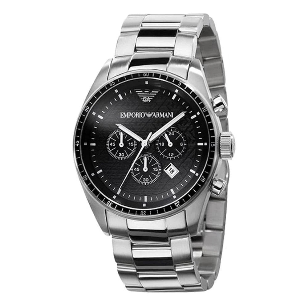 Emporio Armani Men's Quartz Stainless Steel Analog Black Dial Watch 44mm AR0585