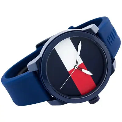 Tommy Hilfiger Men’s Quartz Silicone Strap Blue Dial 42mm Watch 1791322