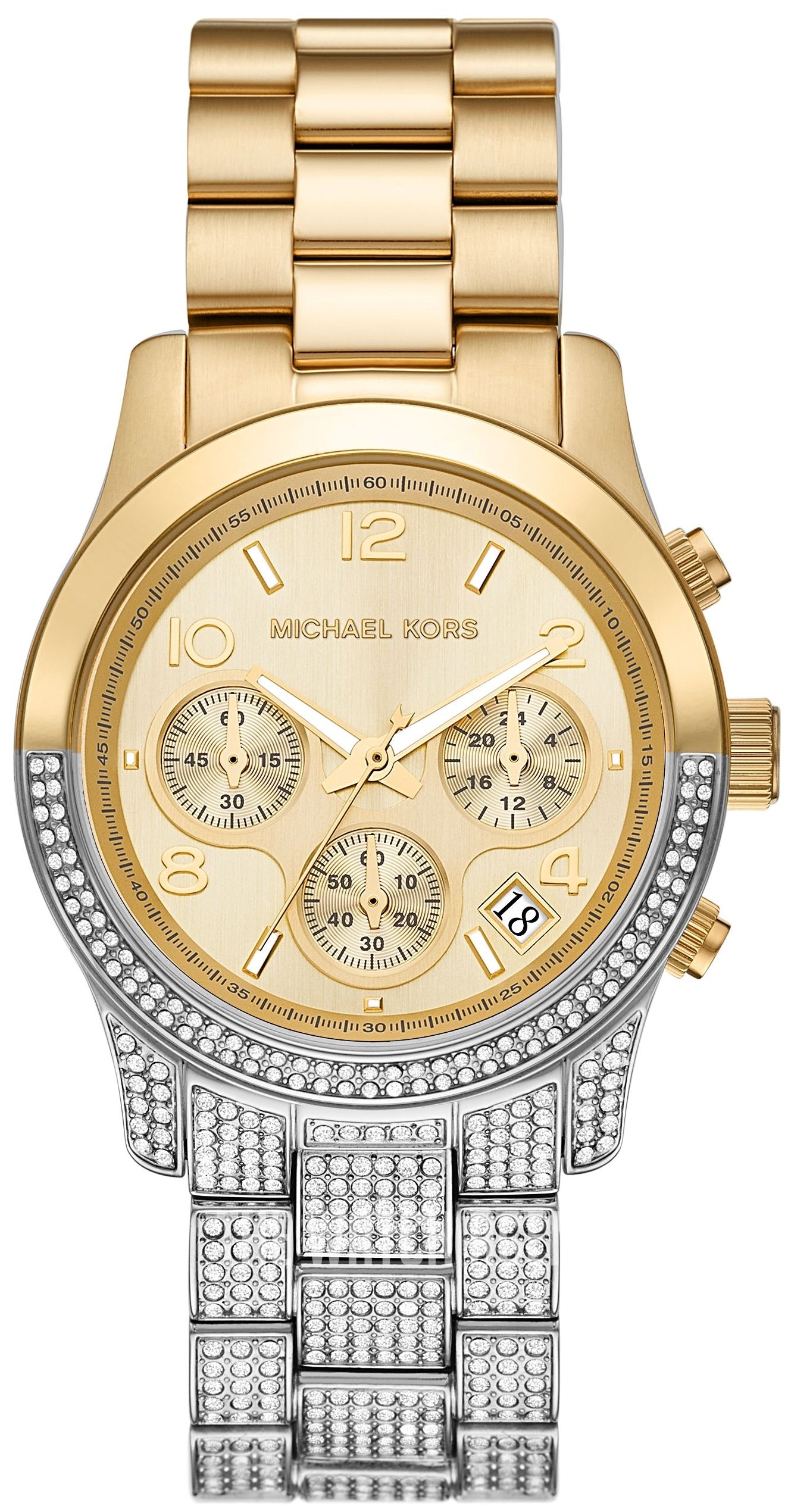 Michael Kors- Runway Dual-Toned Water-Resistant Chronograph Watch-MK7329