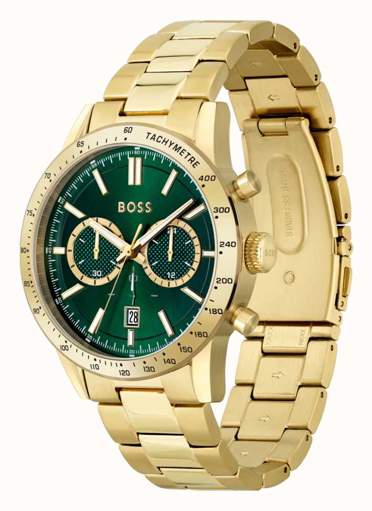 Hugo Boss Men’s Quartz Gold Stainless Steel Green Watch 1513923