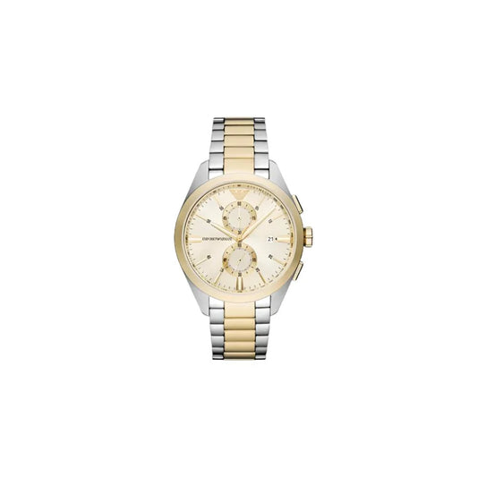 Emporio Armani Stainless Steel and Yellow Gold Tone Chronograph Men’s WatchAR11605