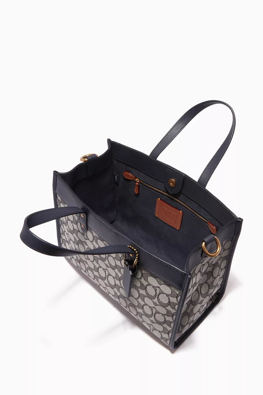 Coach Field Tote 30 in Signature Jacquard & Leather