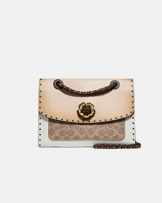 Coach Parker With Rivets And Snakeskin Details