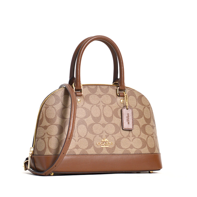 Coach Mini Sierra Satchel Signature Khaki Saddle 2