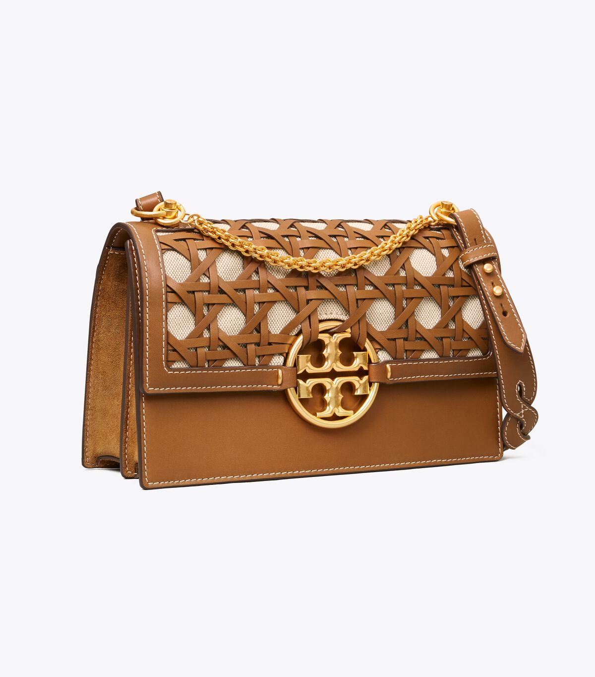 Tory burch Miller Basket-Weave Shoulder Bag Large