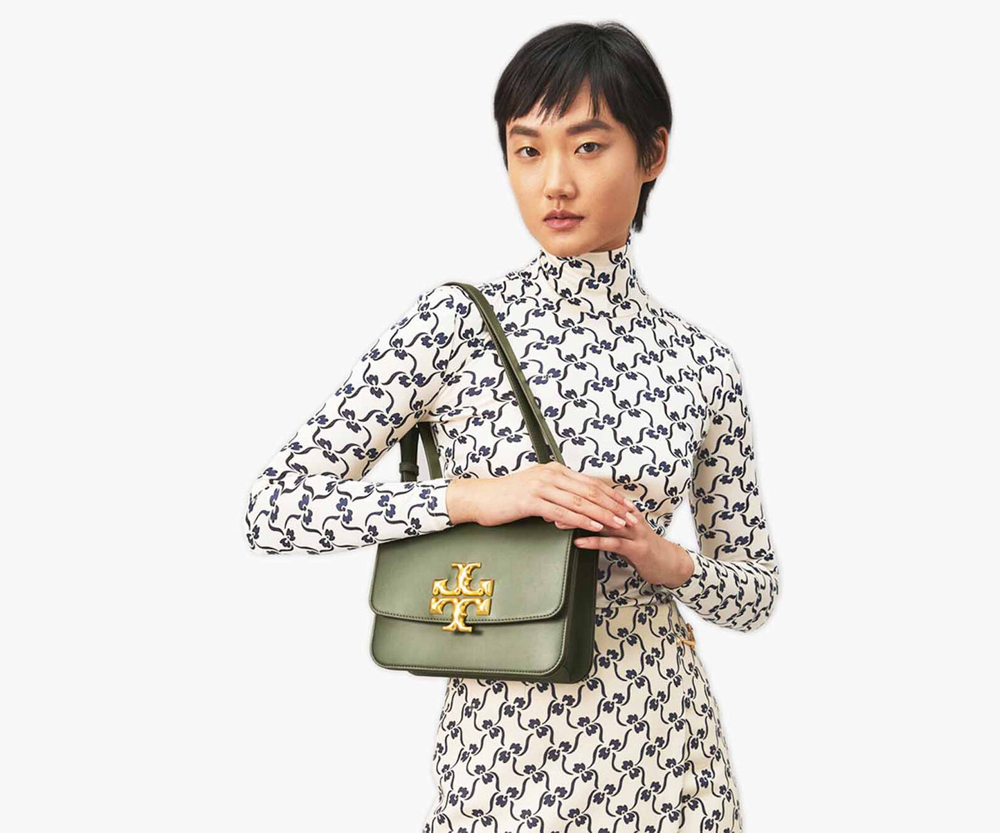 Tory Burch – Eleanor Convertible Shoulder Bag (Dark Ivy) Large