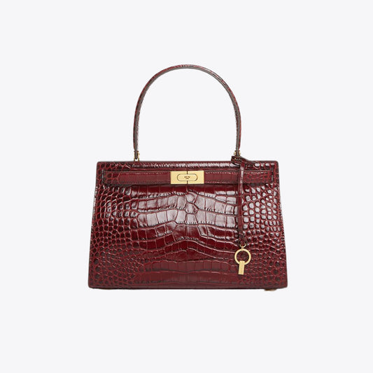 Tory burch lee radziwill croc embossed