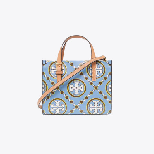 Tory Burch T Monogram Contrast Embossed Square Tote (Mini)