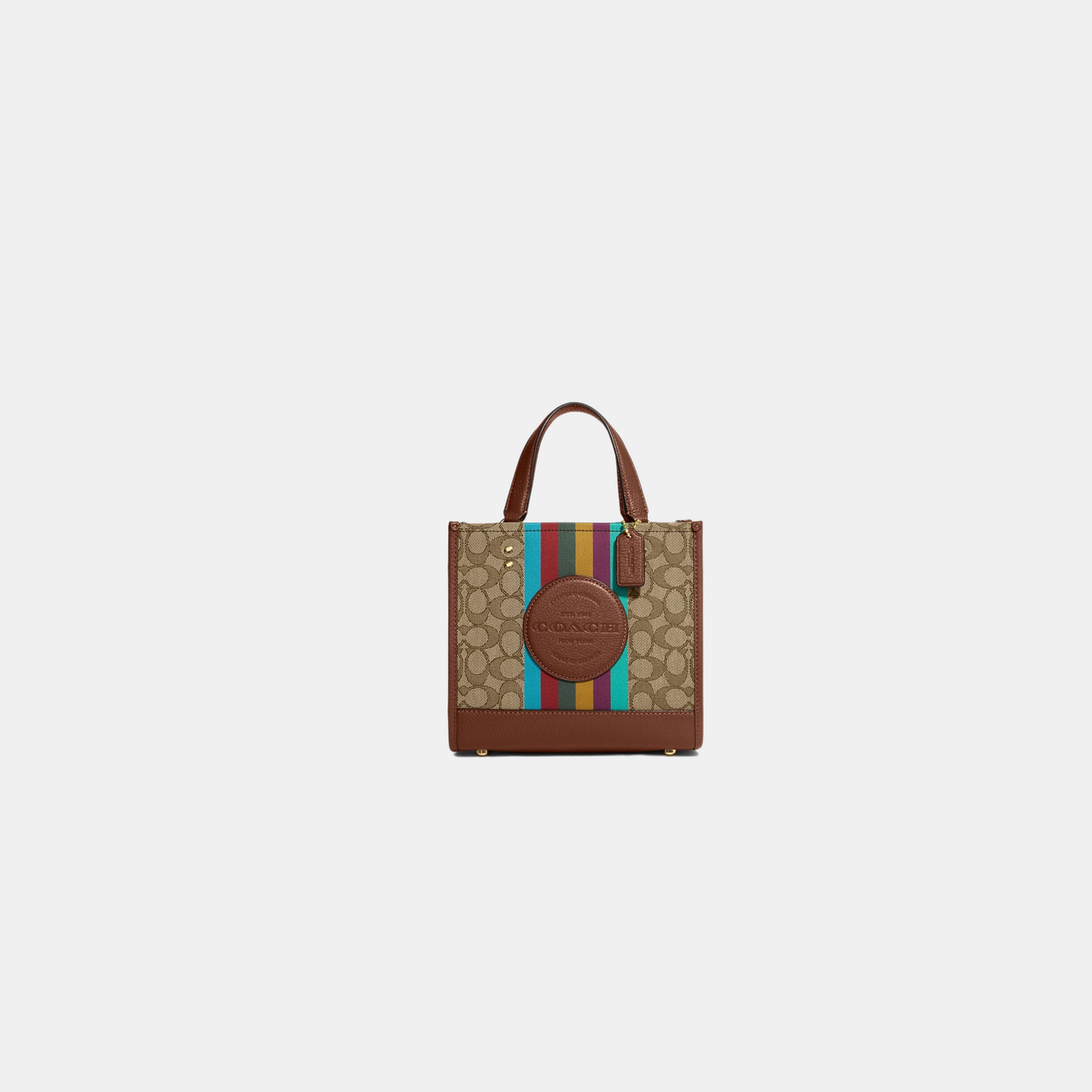 Coach Dempsey Tote 22 In Signature Jacquard With Coach Patch And Stripe