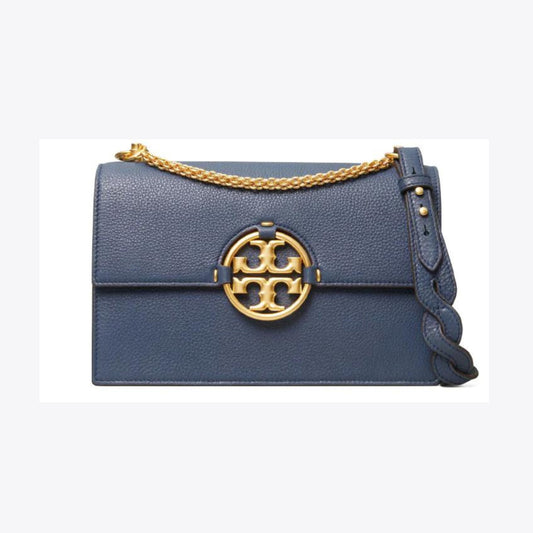 Tory Burch Miller Shoulder Large Bag - Blue Stone