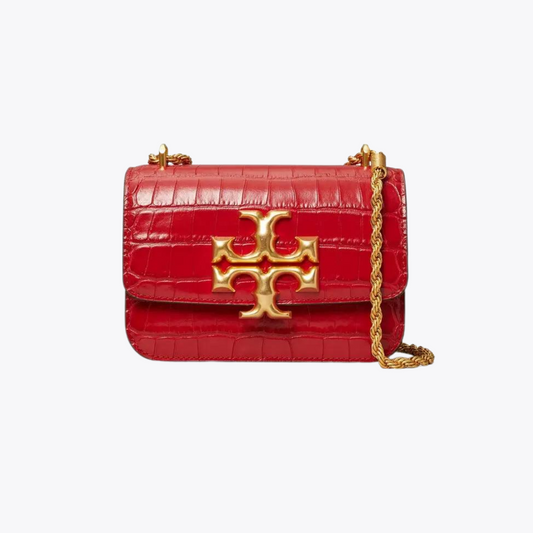 Tory Burch Eleanor Embossed small Convertible Red stone