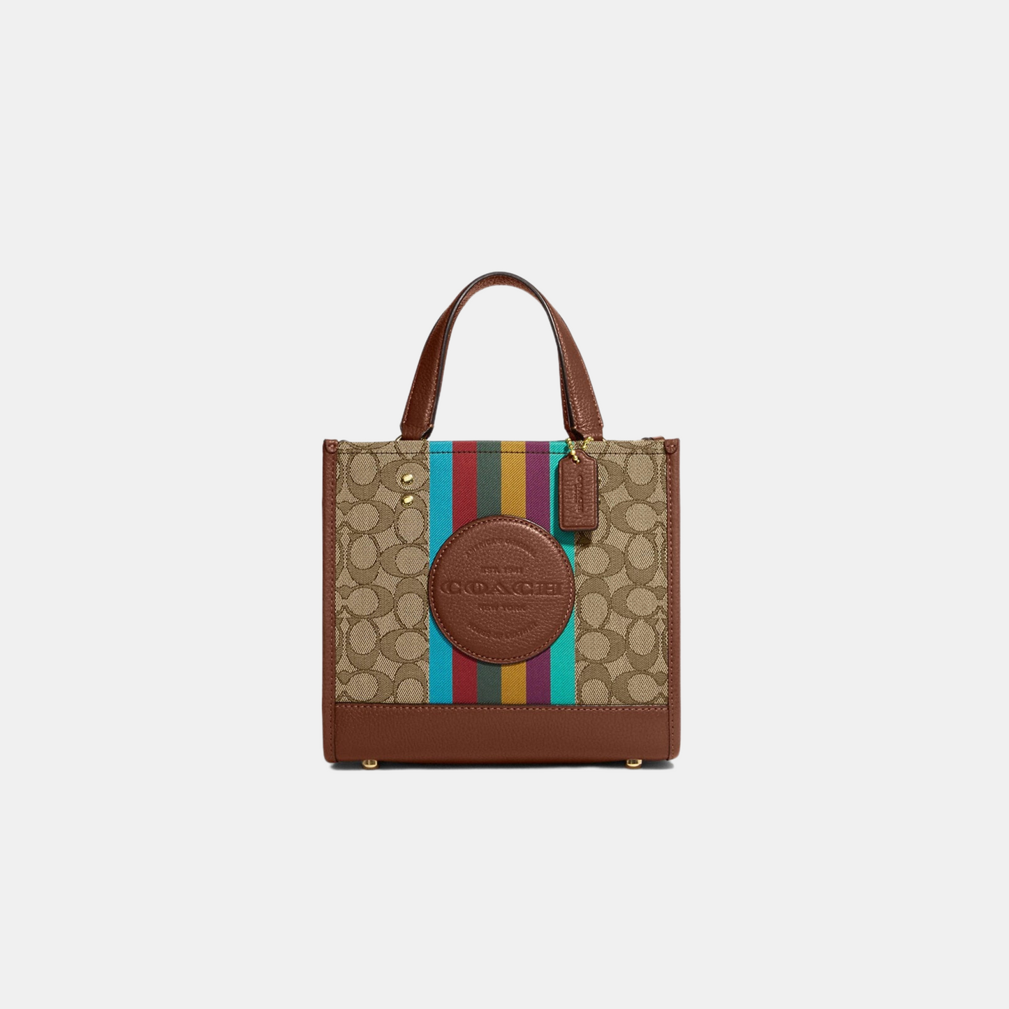 Coach Dempsey Tote 22 In Signature Jacquard With Coach Patch And Stripe