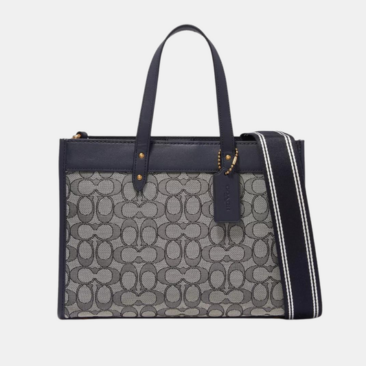 Coach Field Tote 30 in Signature Jacquard & Leather