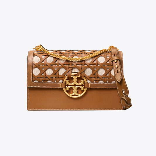 Tory burch Miller Basket-Weave Shoulder Bag Large