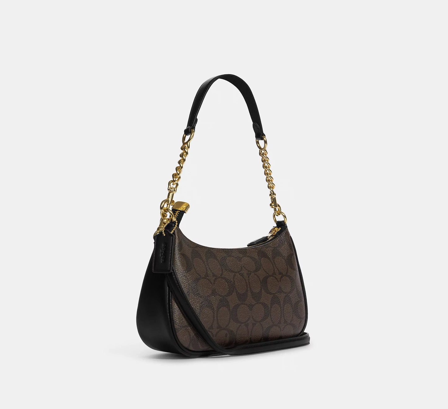 Teri Shoulder Bag In Signature Canvas Gold/Brown Black