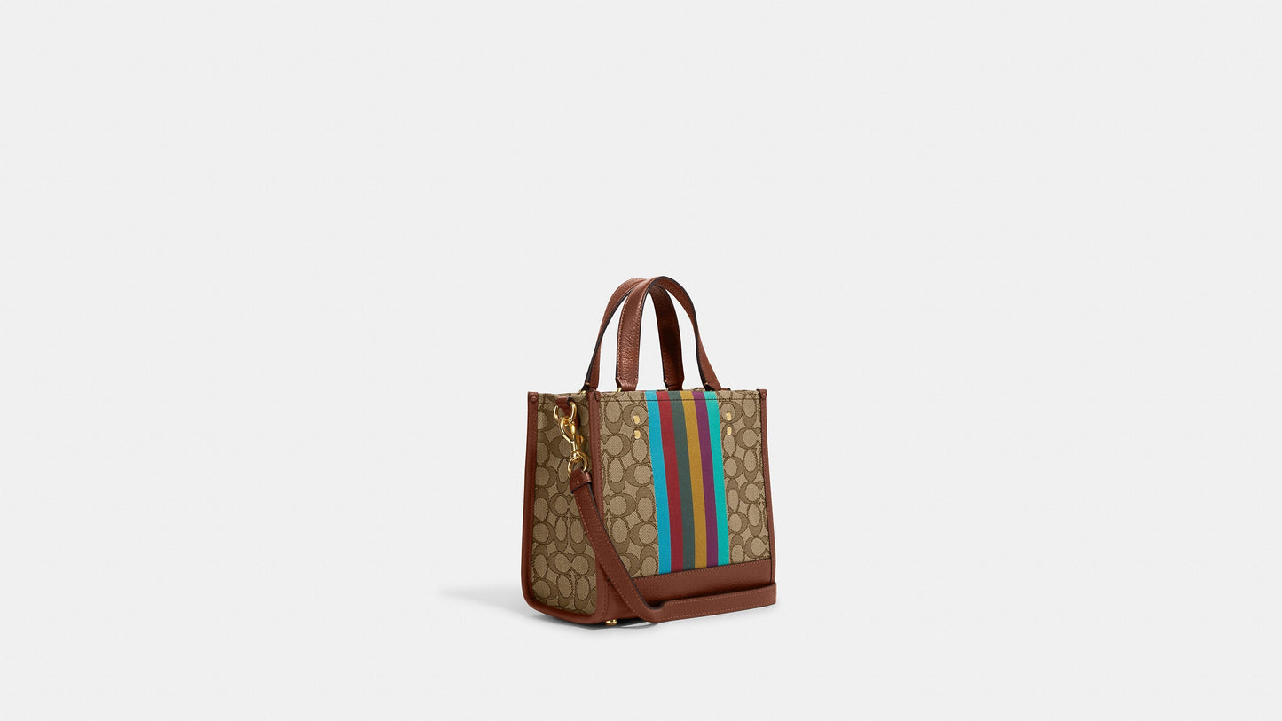 Coach Dempsey Tote 22 In Signature Jacquard With Coach Patch And Stripe