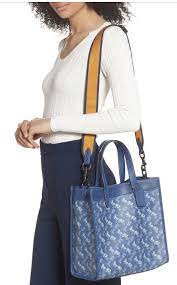 Coach Field Tote In Signature Canvas With Horse And Carriage Print Bag  - Blue