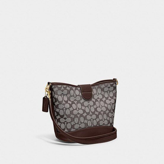 Coach Tali Bucket Bag In Signature Jacquard Brown