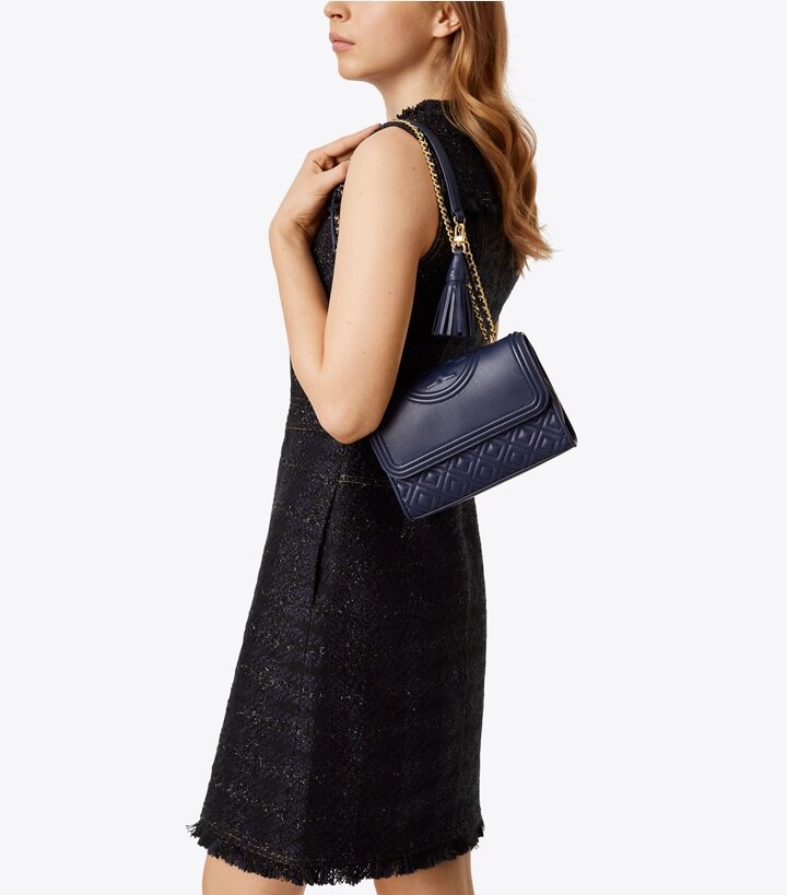 Tory Burch Fleming Small Convertible Shoulder Bag Tory Navy