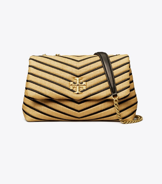 TORY BURCH KIRA CHEVRON SOFT STRAW Medium SHOULDER BAG