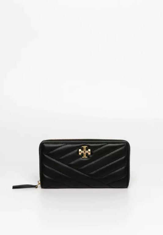 Tory Burch Kira Chevron Zip Continental Wallet (Black)